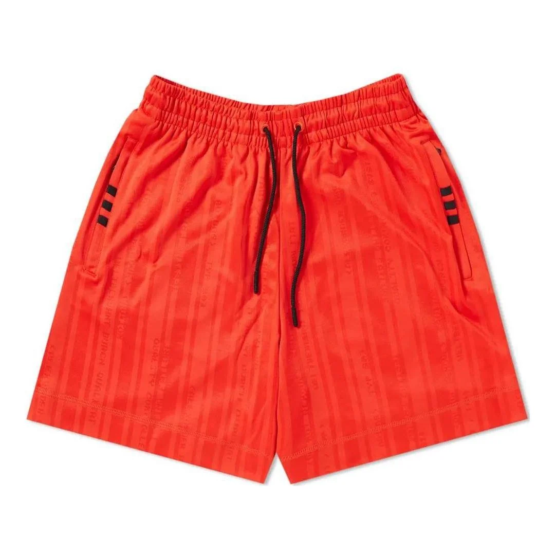 Men's adidas originals x Alexander Wang Crossover Solid Color Lacing Athleisure Casual Sports Shorts Red DM9682