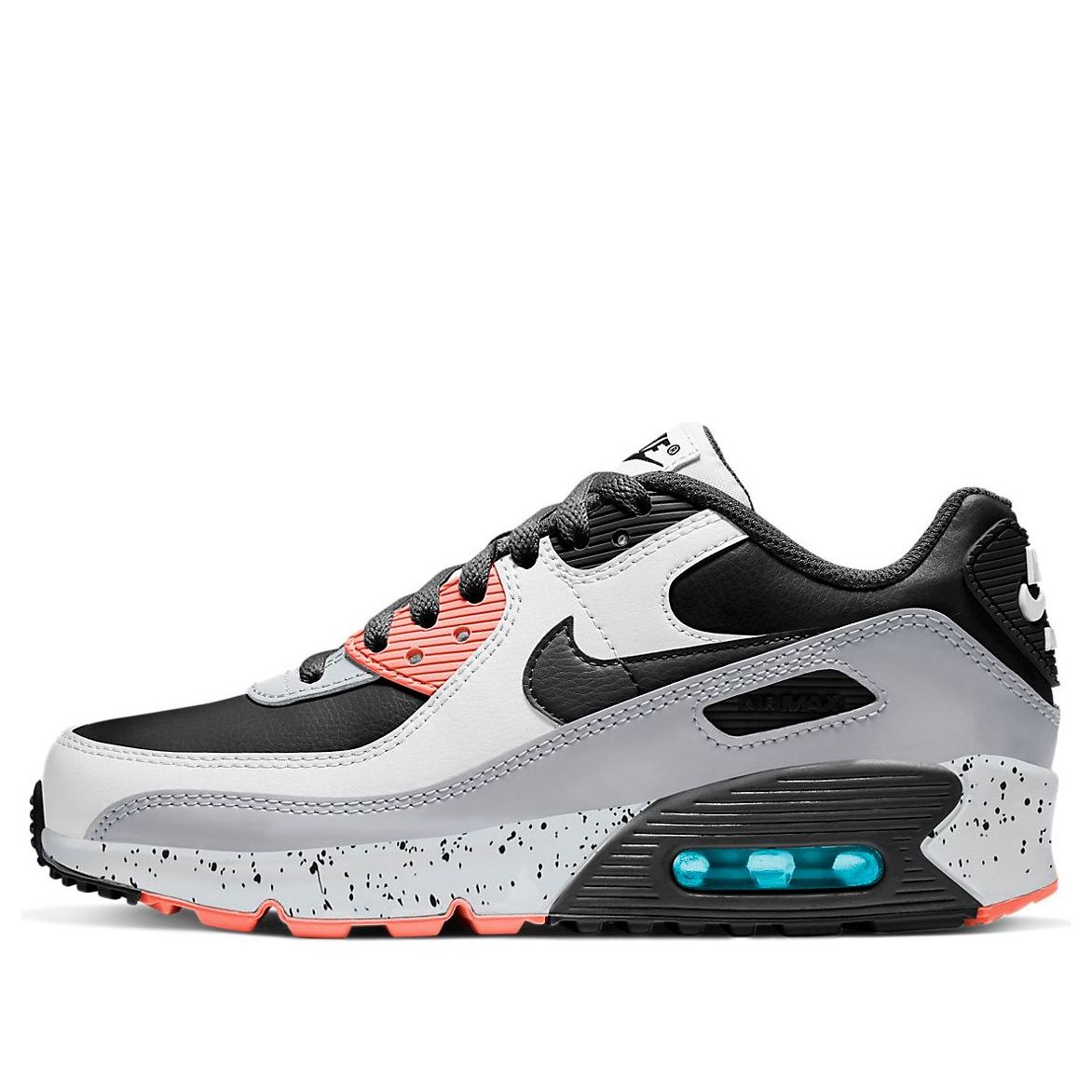 (GS) Nike Air Max 90 Leather 'White Turf Orange Speckled' CD6864-110