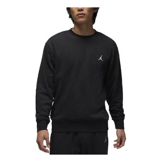 Air Jordan Essentials Loopback Fleece Crew-Neck Sweatshirt 'Black' FQ1864-010