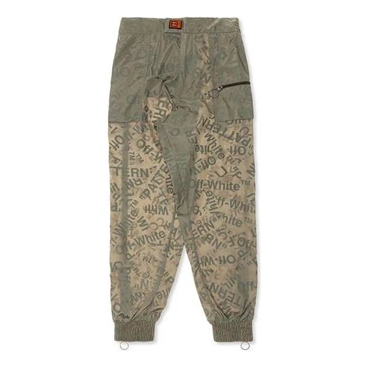 Off-White Printing Sweatpants Men Green OMCA106F19A230034300