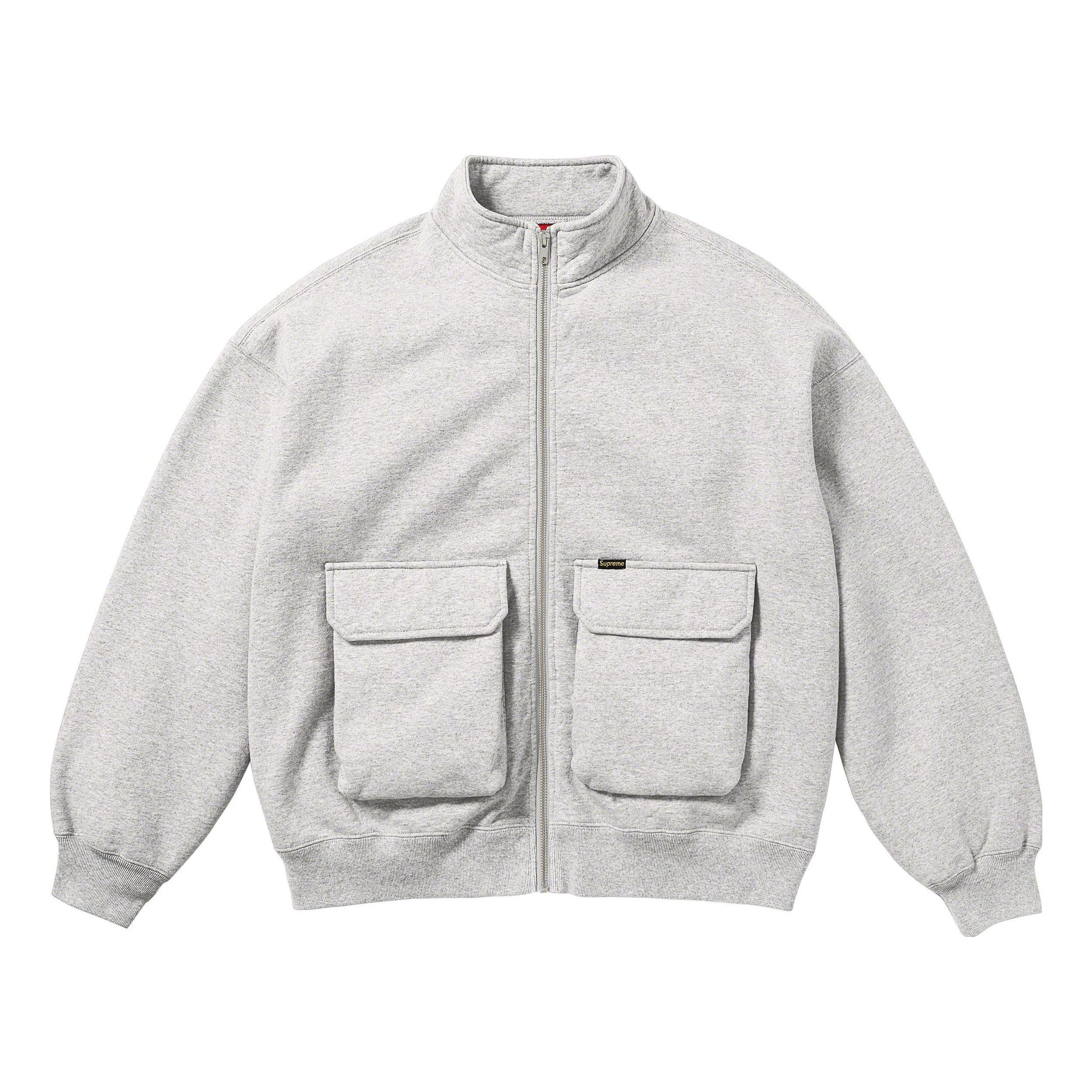 Supreme FW23 Week1 Cargo Pocket Zip Up Sweatshirt Jacket 'White' SUP-FW23-043