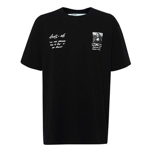 Off-White SS19 Tee Short Sleeve Mens Mona Lisa Normal Fit OMAA027S191850051020