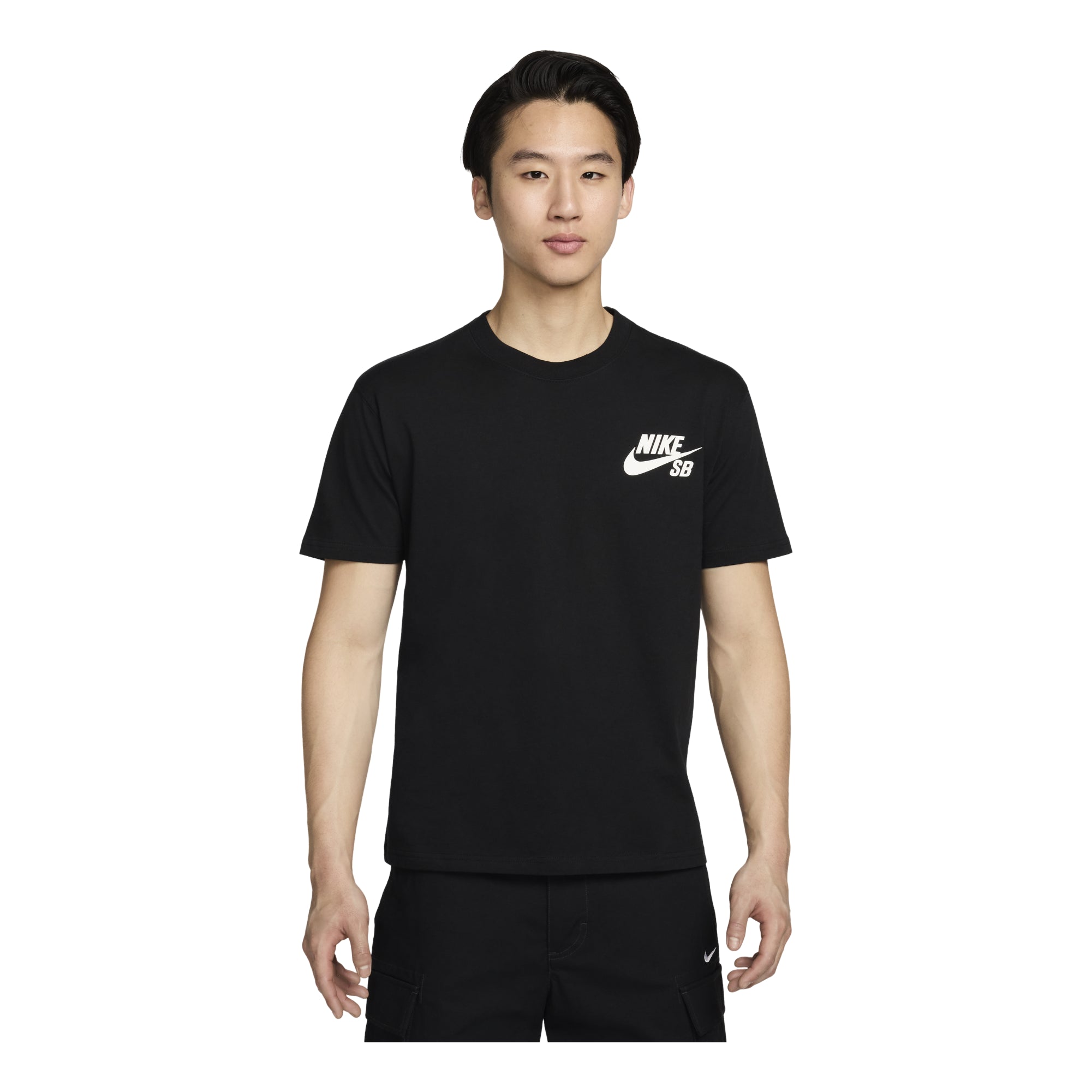Men's Nike SB Logo Printing Sports Skateboard Short Sleeve Black T-Shirt DC7818-010
