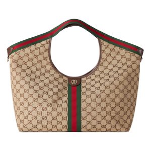 (WMNS) Gucci Giglio Large Tote Bag 'Beige Dark Brown' 853971-FAFFP-2547