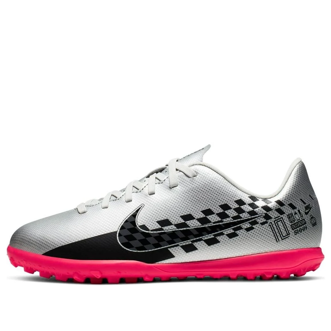 (GS) Nike JR Vapor 13 Club NJR TF Turf 'Black Silver' AT8175-006