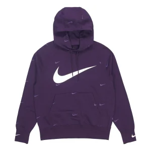 Men's Nike Sportswear Swoosh Athleisure Casual Sports Printing Logo Purple Pullover DA0111-525