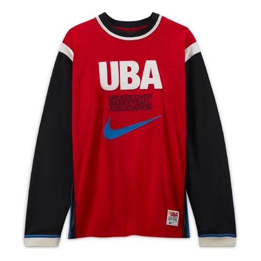 Nike Long-Shooting Top Contrasting Colors Printing Pattern Basketball Long Sleeves US Edition Red CW8014-611