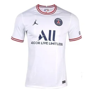 Men's Air Jordan Paris Saint-Germain Fan Edition 21-22 Season Sports Soccer/Football Short Sleeve 4 Away White Jersey DH7471-101