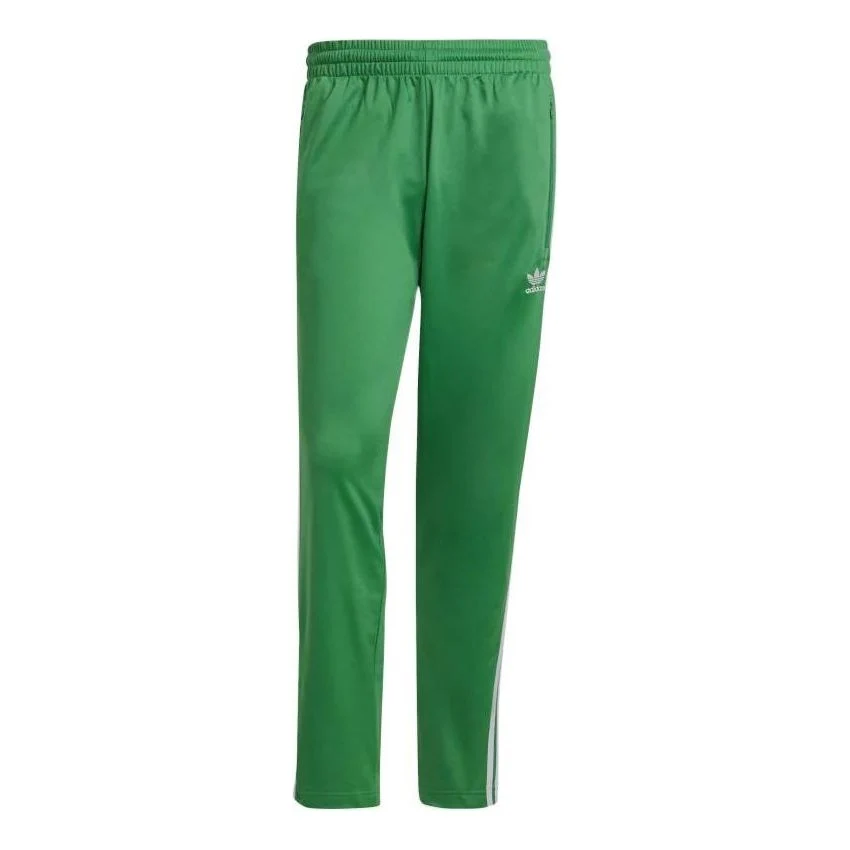 Men's adidas originals Contrasting Colors Stripe Logo Elastic Waistband Straight Sports Pants/Trousers/Joggers Green GN3520