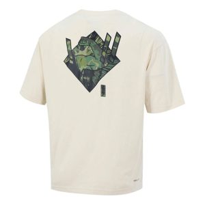 Men's Jordan Dri-FIT Zion Basketball Sports Printing Knit Round Neck Short Sleeve Creamy White T-Shirt DH0593-234