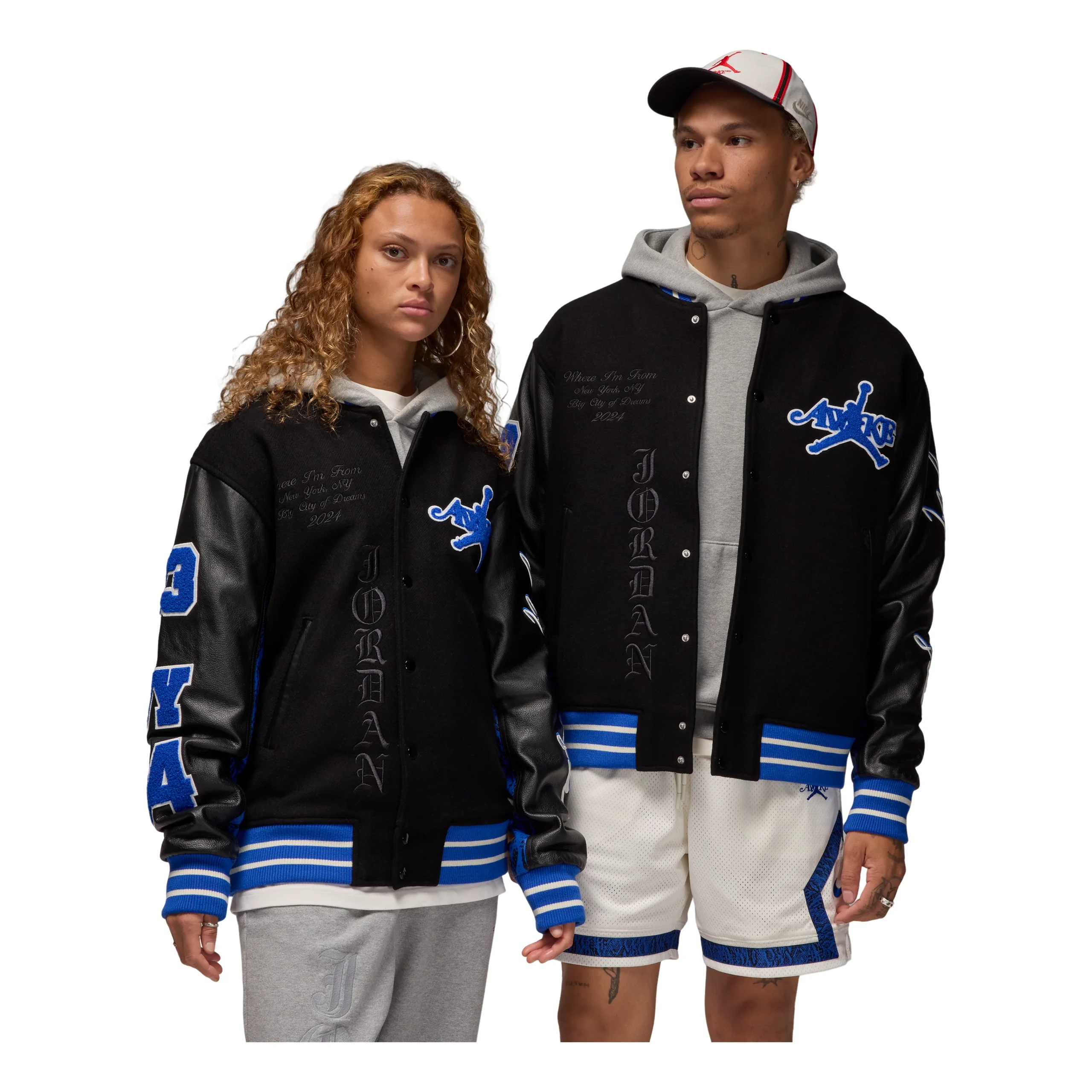Air Jordan x Awake NY Varsity Jacket 'Black Game Royal' FQ5439-010