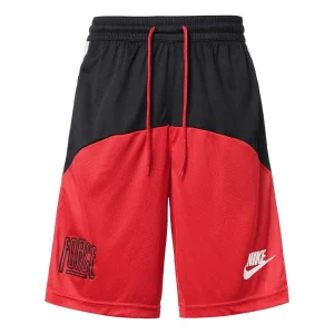 Men's Nike Colorblock Logo Straight Shorts Black Red DQ5827-011