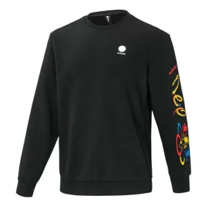 adidas neo Logo Printing Solid Color Round Neck Sports Pullover Couple Style Black IB8893