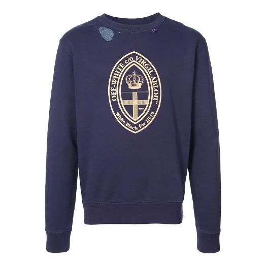 Off-White Printing Casual Solid Color Version Dark Blue OMBA025E181920083003