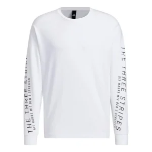 Men's adidas Minimalistic Alphabet Printing Casual Pullover White HM2695