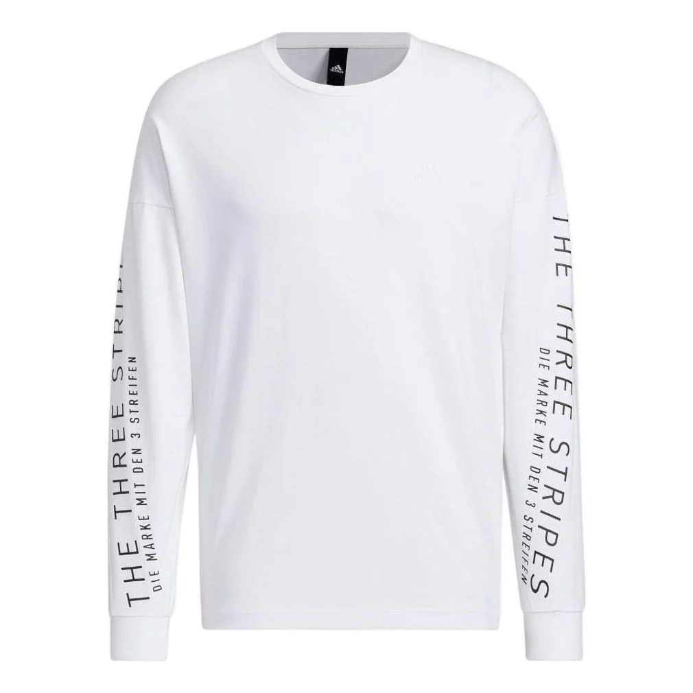 Men's adidas Minimalistic Alphabet Printing Casual Pullover White HM2695