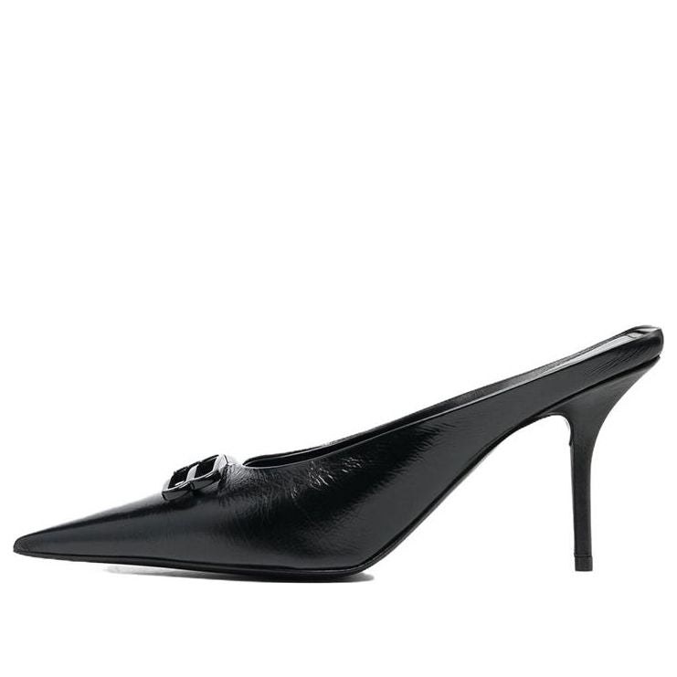 (WMNS) Balenciaga Knife BB Leather Mules 'Black' 694722WBBI21000