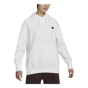 (WMNS) Nike Heart Swoosh Hoodie 'White' FD9932-133