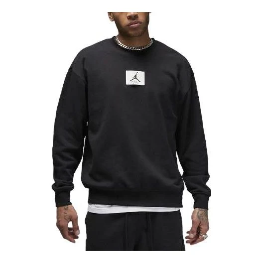 Air Jordan Fleece Crew-Neck Sweatshirt 'Black' FB6932-010
