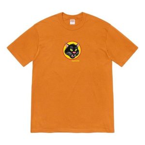 Supreme SS20 Week 1 Black Cat Tee Short Sleeve Unisex Orange SUP-SS20-311