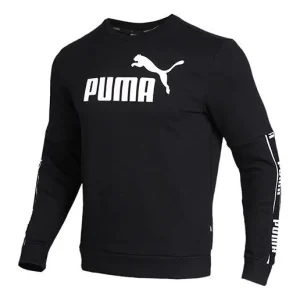 PUMA Fleece Lined Stay Warm Casual Sports Round Neck Pullover Black 580429-01