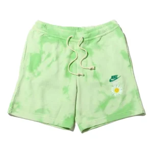 Men's Nike SportswearFrench Terry Solid Color Logo Flowers Embroidered Casual Shorts Light Green DM5017-332