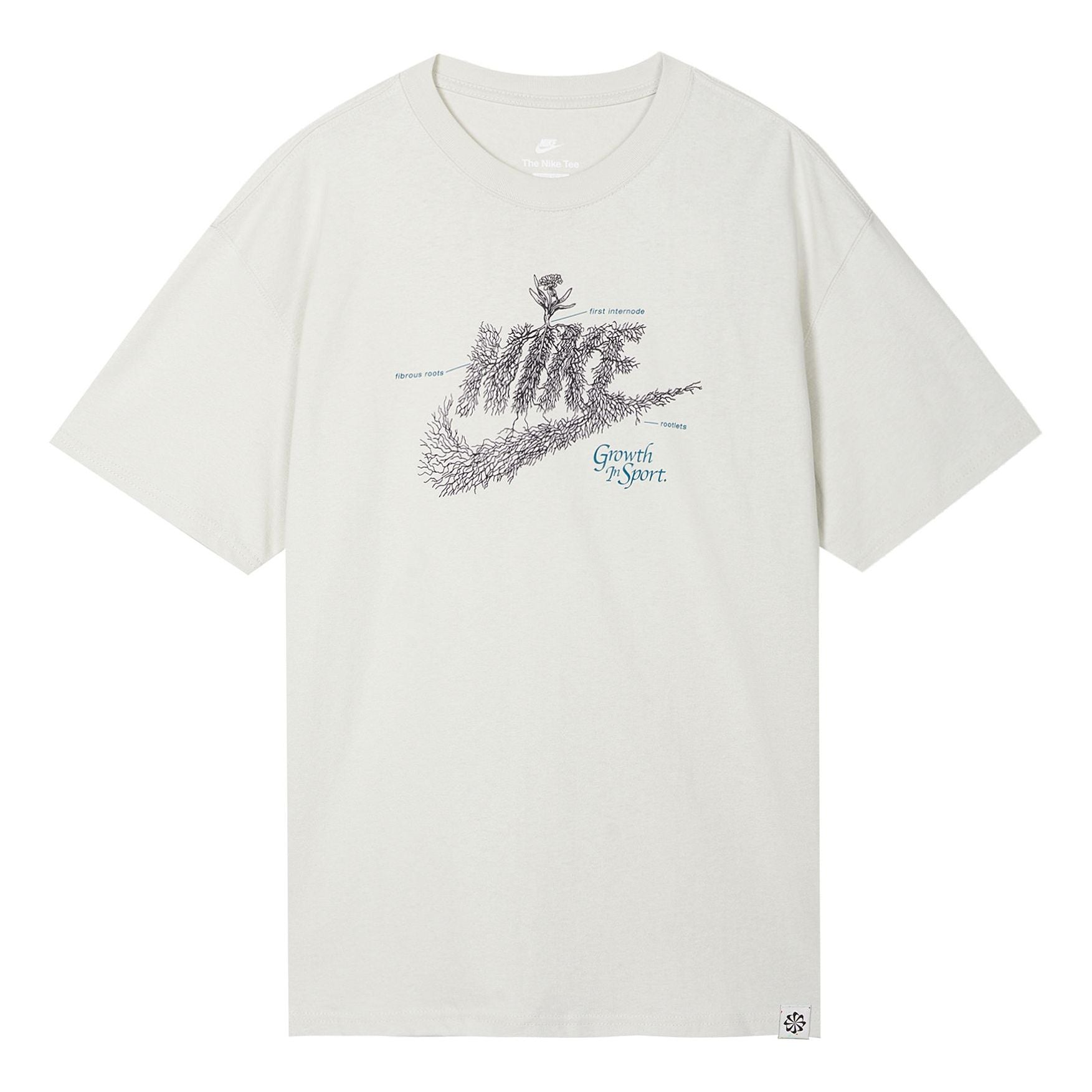 Men's Nike Sportswear Plant Flowers Logo Printing Sports Round Neck Short Sleeve Light Bone T-Shirt DN5135-072