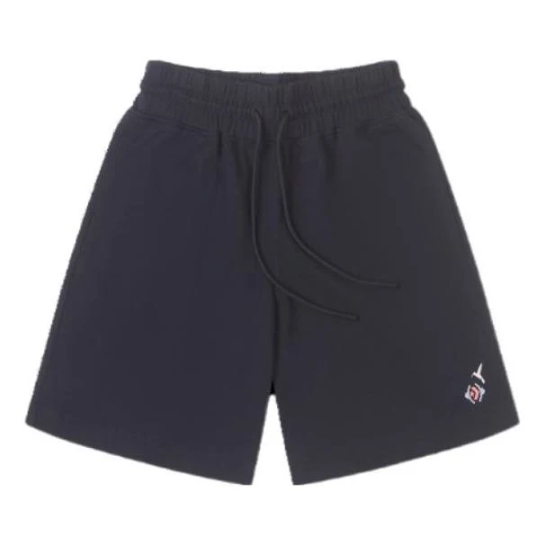 (WMNS) Converse Logo Mid Length Knit Short Asia Sizing 'Black' 10025374-A01