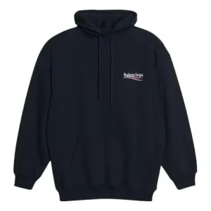 Balenciaga Embroidered Political Campaign Oversized Hoodie 'Black White' 620947TKVI91070