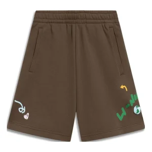 (WMNS) Li-Ning Graphic Shorts 'Brown' AKST664-4
