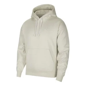 Men's Nike Logo Embroidered Solid Color Fleece Lined White DA0316-072