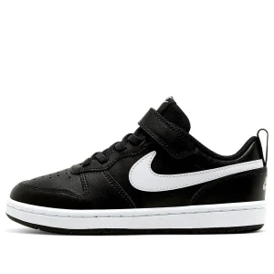 (PS) Nike Court Borough Low 2Velcro 'Black White' BQ5451-002