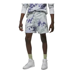 Men's Air Jordan Tie Dye Logo Knit Shorts Green Purple DM1871-366