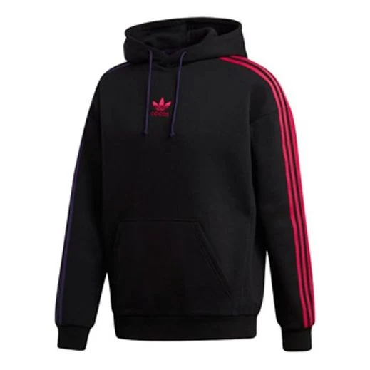 Men's adidas originals 3 Stripe Hoody Black EC3674