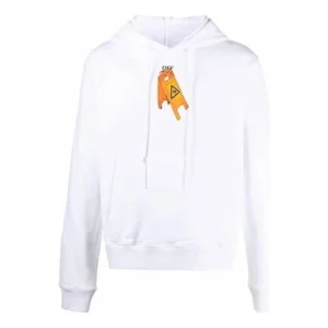 Off-White Arrow Pattern Round Neck Casual Version White OMBB034F20FLE0030110