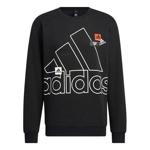 Men's adidas Mh Bp3 Crew Athleisure Casual Sports Logo Round Neck Autumn Black HP1431