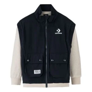 (GS) Converse Full Zip Jacket Asia Sizing 'Black White' CV2312029GS-001