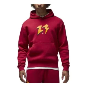 Air Jordan Flight MVP Fleece Pullover Hoodie 'Red' FB7021-619