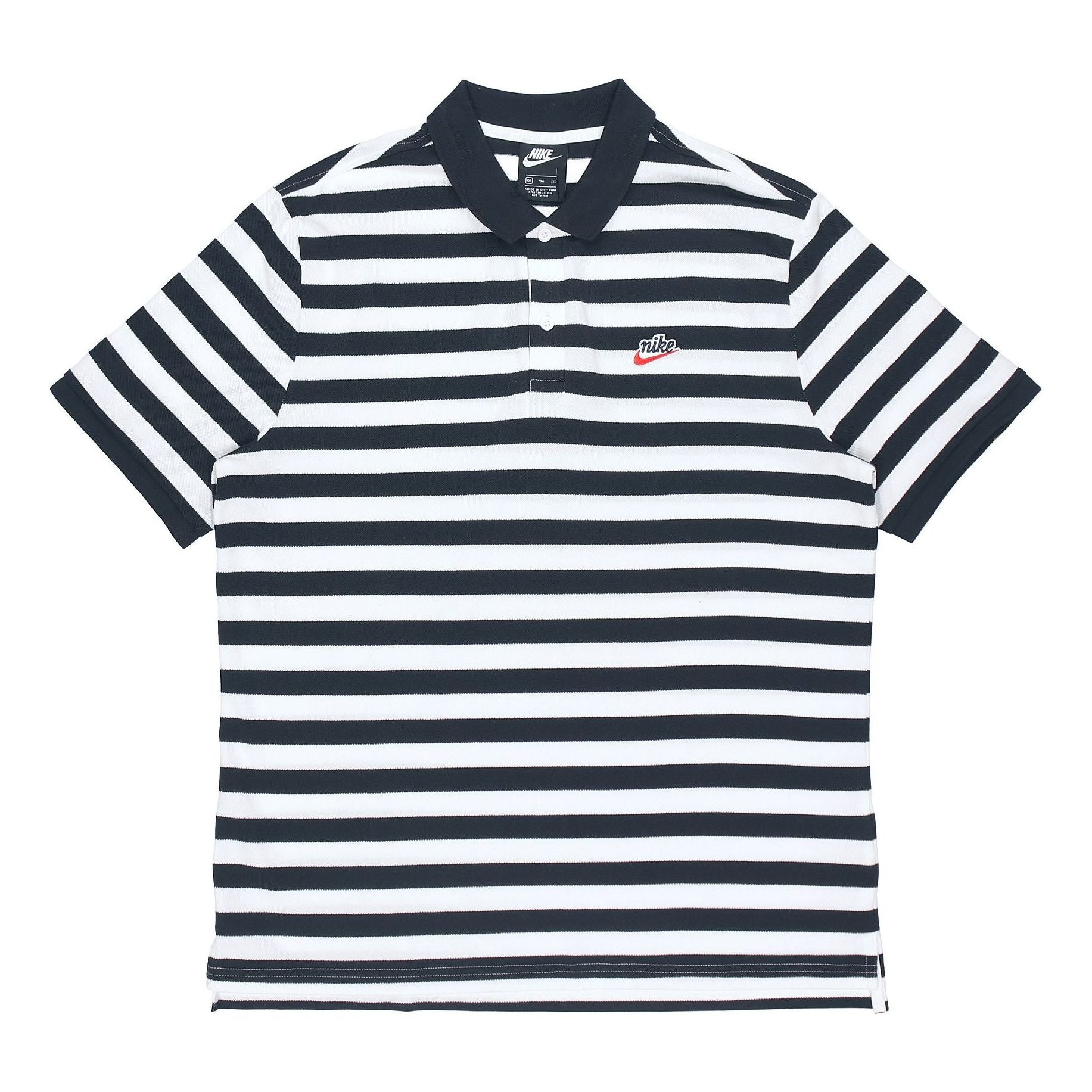 Men's Nike Stripe Short Sleeve polo Black Polo Shirt BQ9075-010
