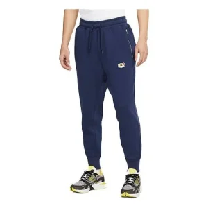 Nike Sportswear Airmoji Embroidered Bundle Feet Knit Sports Pants Navy Blue Dark CU4262-410