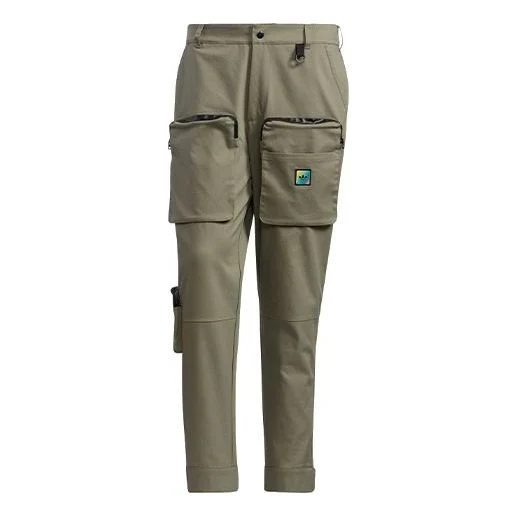 adidas originals Premium Wv Pnt Multiple Pockets Cargo Sports Long Pants Green GV0917