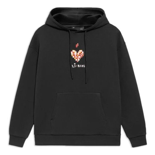 Li-Ning Sports Fashion Series Casual hooded Sports Pullover Couple Style Hoodie 'Black' AWDS593-2
