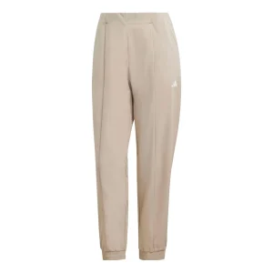 (WMNS) adidas Logo Aeroready Train Essentials Minimal Branding Woven Pants 'beige' IJ5924