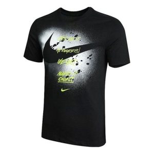 Nike M Nk Graphic Ss Tee Large Alphabet Printing Sports Short Sleeve Black DJ5218-010