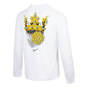 Men's Nike Lebron Sfg Basketball Sports Printing Round Neck Long Sleeves White T-Shirt DN2906-100