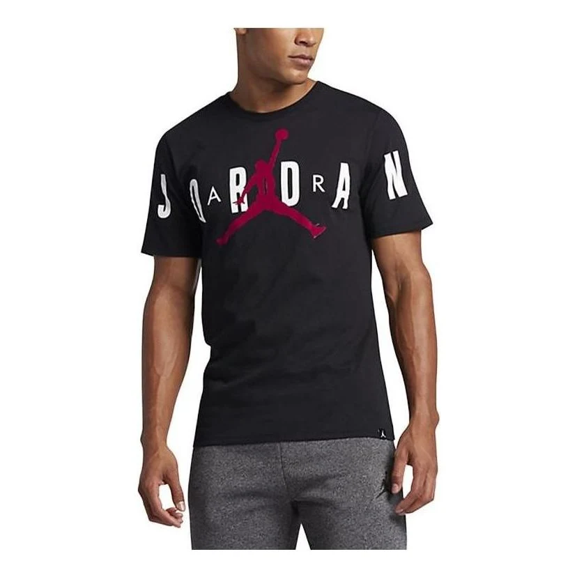 Air Jordan Stretch Jumpman T-Shirt 'Black Gym Red' BQ5093-010