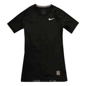 Nike Pro Men's Sports Running Fitness Training Tight Stretch Breathable Short-sleeved Black 933317-010
