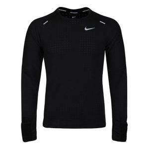 Nike Sphere Dri-Fit Running Exercise Round Long Sleeve T-Shirt Men's Black CU6084-010