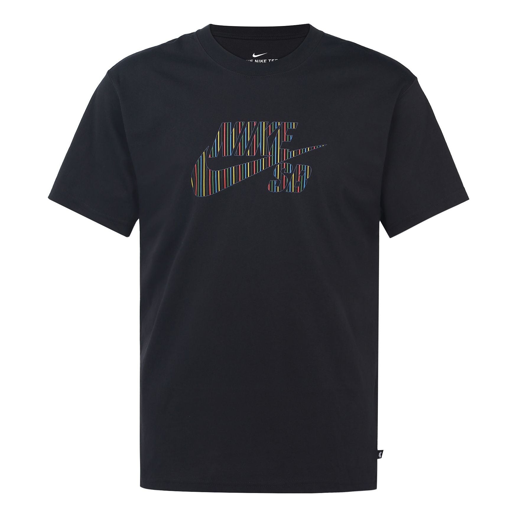 Nike Sb Skateboard Large Colorful Logo Sports Short Sleeve t Black CW1463-010