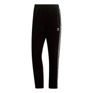 adidas originals Cord BB TP Retro corduroy Stripe Casual Sports Long Pants Black FH8606